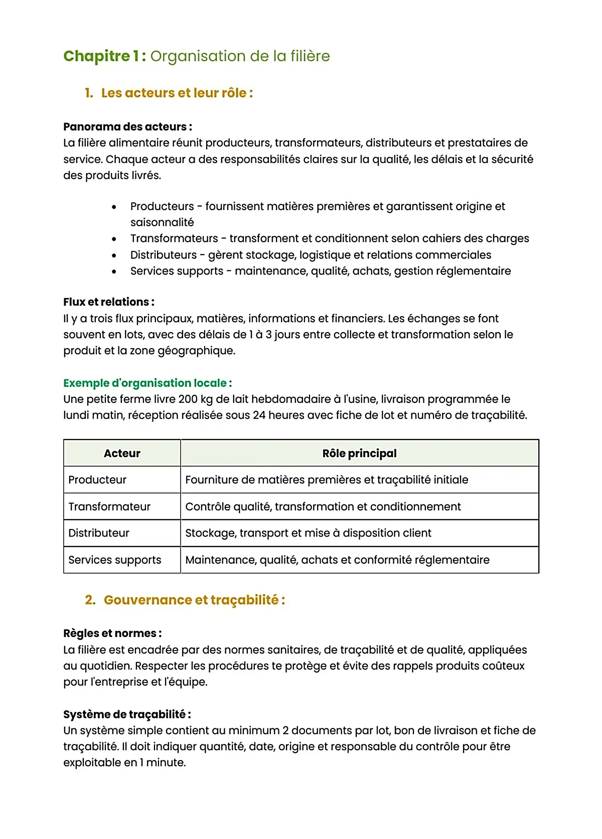 Example Fiche de Révision BP Agroalimentaire